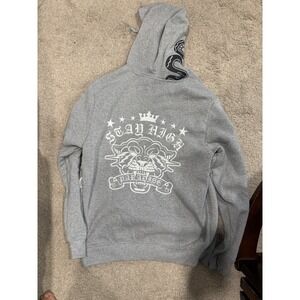 Rebel Minds Mens Stay High Paradise Gray Graphic Zip Hoodie L & Flare Pants XL